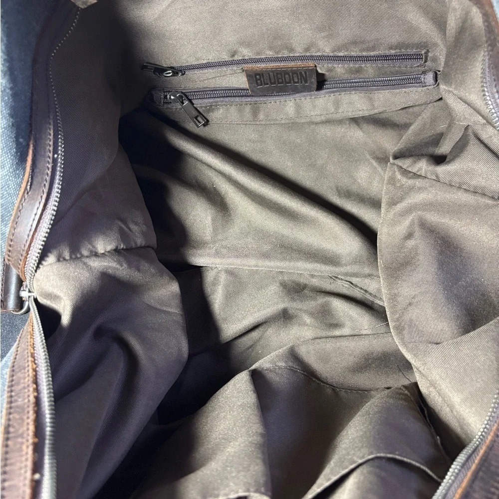 🔥SALE BLUBOON Canvas Overnight Bag Travel Duffel UNISEX Weekender Dk Grey